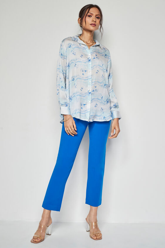 Floral Waves Top, Blue, image 2